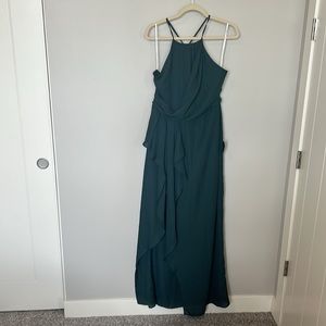 Dark Emerald Ruffled Maxi Formal Dress - XL